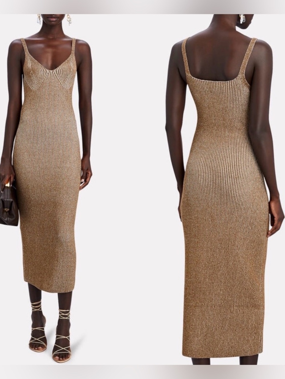 Mara Hoffman Ribbed Knit Slip Dress in Taupe size XXS